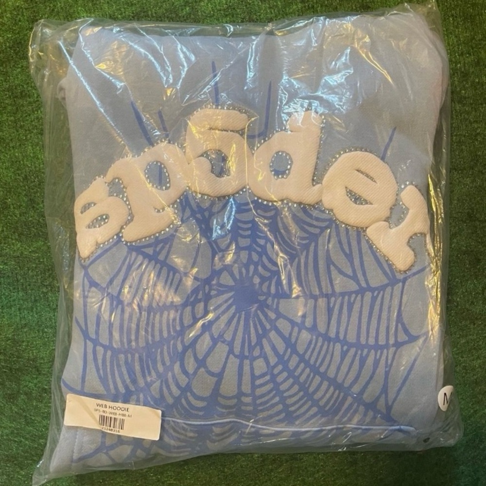 NEW Spider Worldwide × Young Thug Sp5der Sky Blue Hoodie Sz S-XL 100% AUTHENTIC